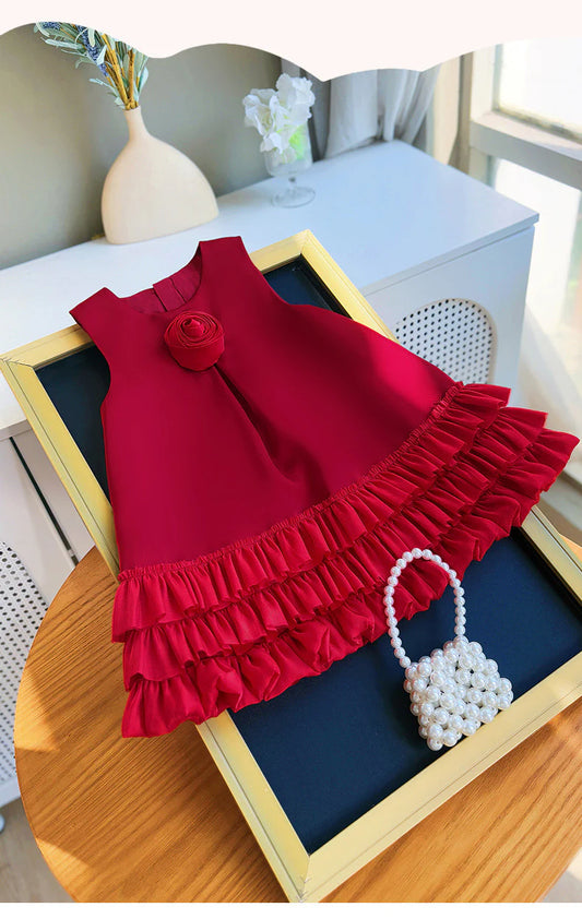 Children's Flower Dress with Tulle Hem